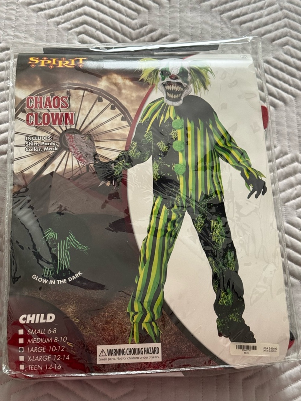Spirit Halloween Kids Chaos Clown Costume Size Large